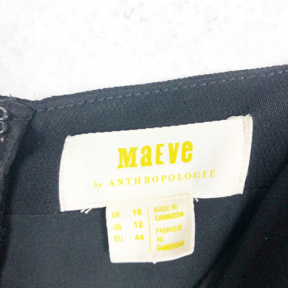 Anthropologie Maeve Magdalena Jumpsuit Size 12 Black Sleeveless Classic Cocktail - Picture 5 of 14
